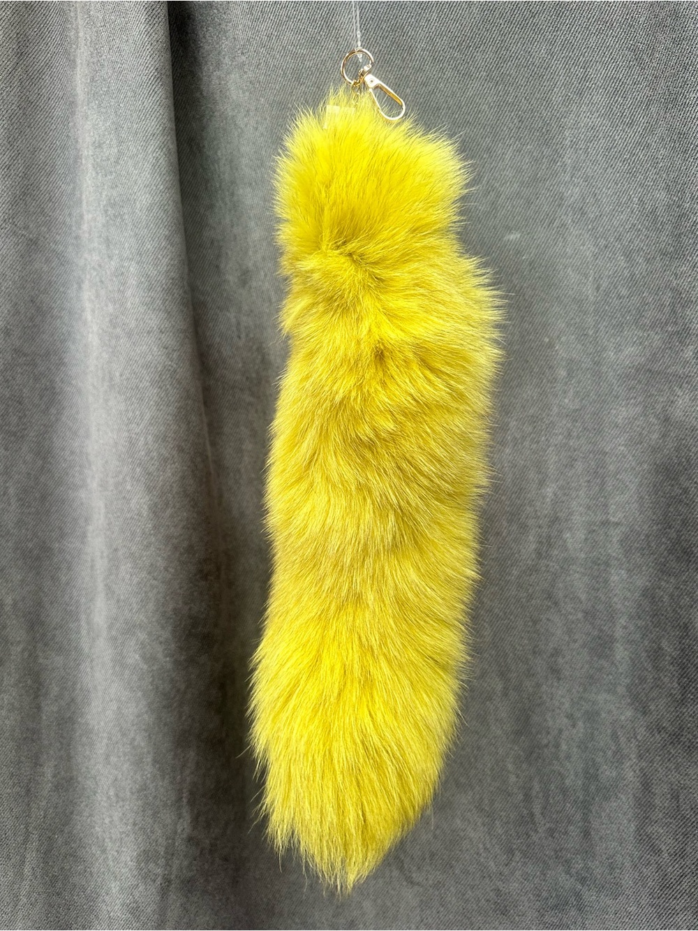 Genuine fox fur tail bag charm